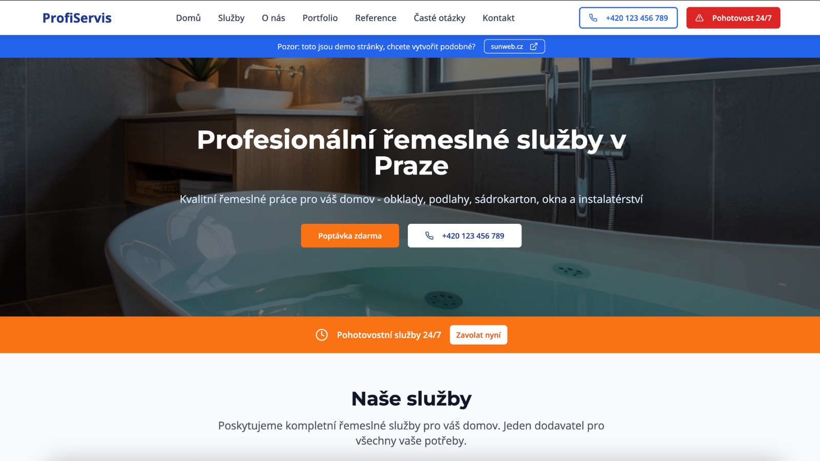 Demo firemního webu